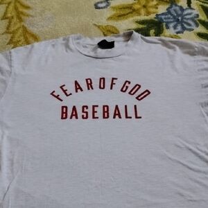 Men's XL Fear of God White Red Baseball Designer Shirt